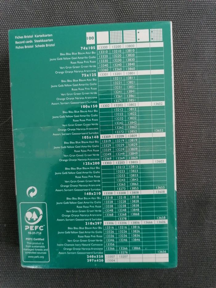 100 Fiches bristol quadrillée neuves - photo numéro 2