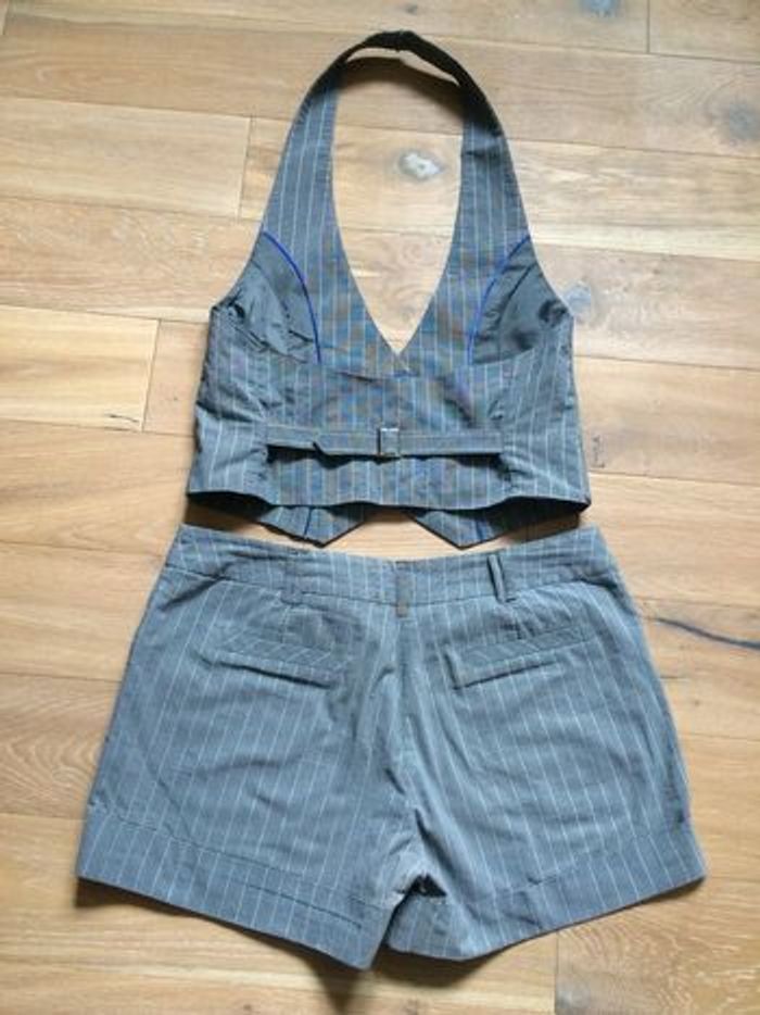 Short + gilet gris rayures blanches Pimkie 42 - photo numéro 2