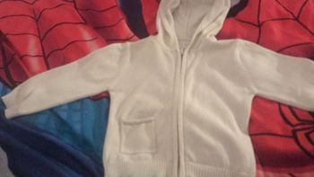 Gilet blanc garçon grain de blé 18 mois