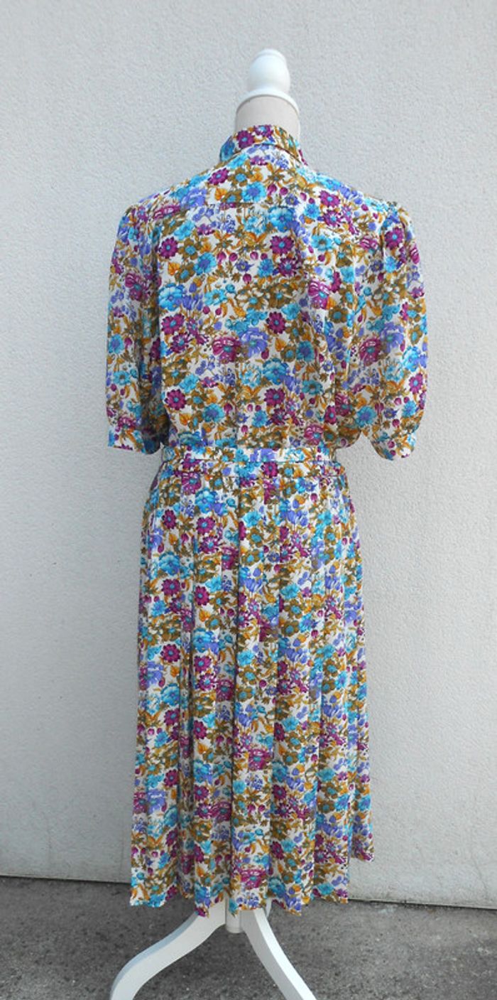 Robe plissé vintage à fleurs - photo numéro 4