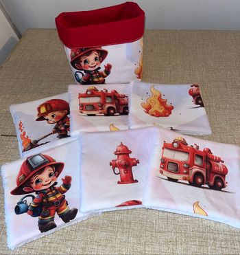 Corbeille / lingettes pompiers