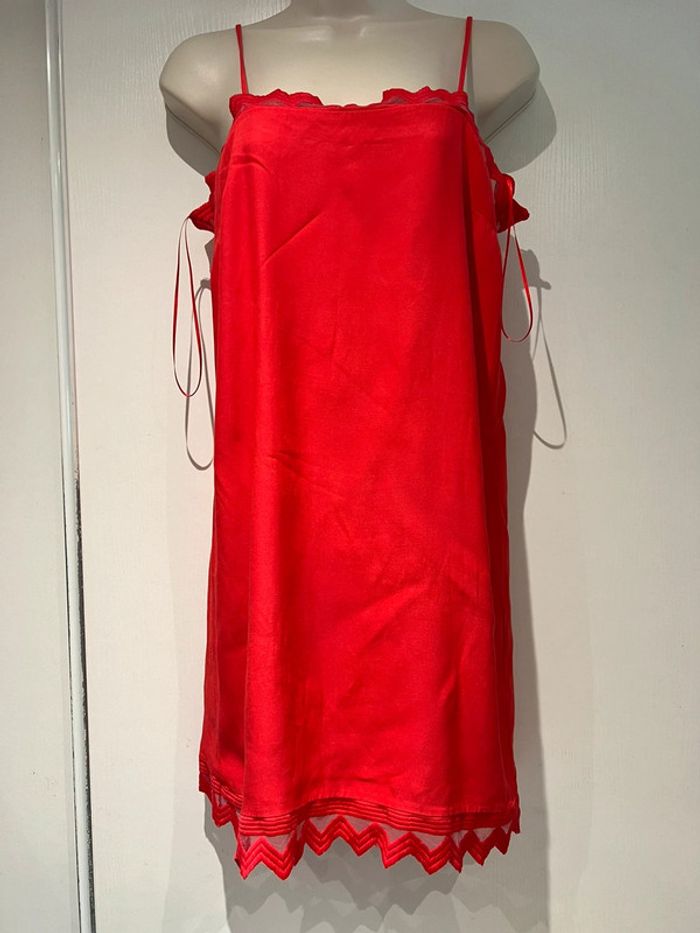 Robe Gala Rouge, dentelle, voile, Copcopine, taille 36 - photo numéro 8