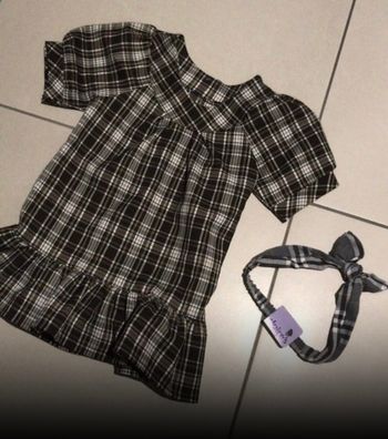 Robe tunique à carreaux et volants 5 ans