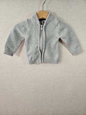Gilet en maille grain de blé  3 mois