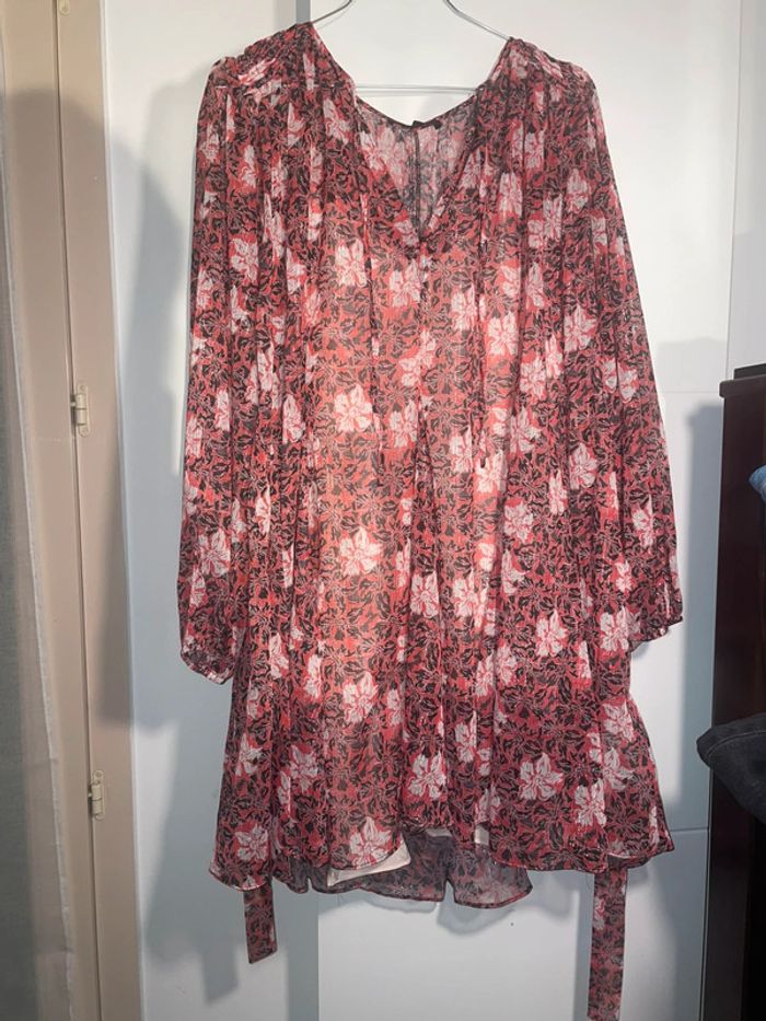 Robe Maje imprimé fleurs rouge - photo numéro 7