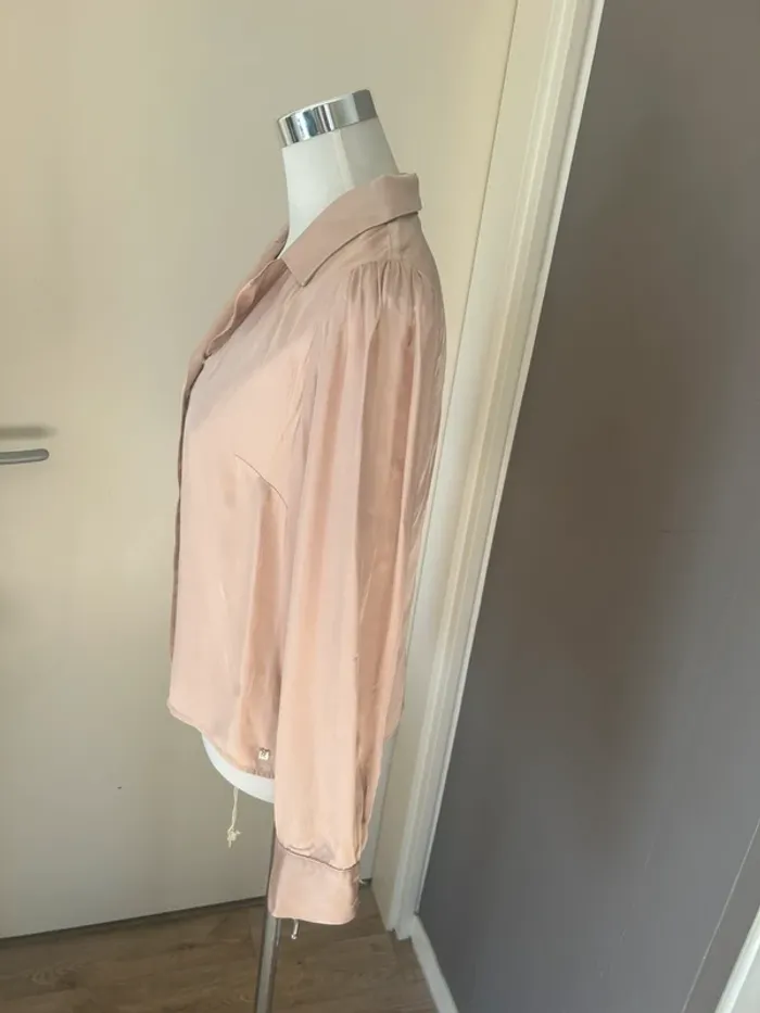 Kocca chemise, blouse satin , rose poudrée taille L/40 - photo numéro 2