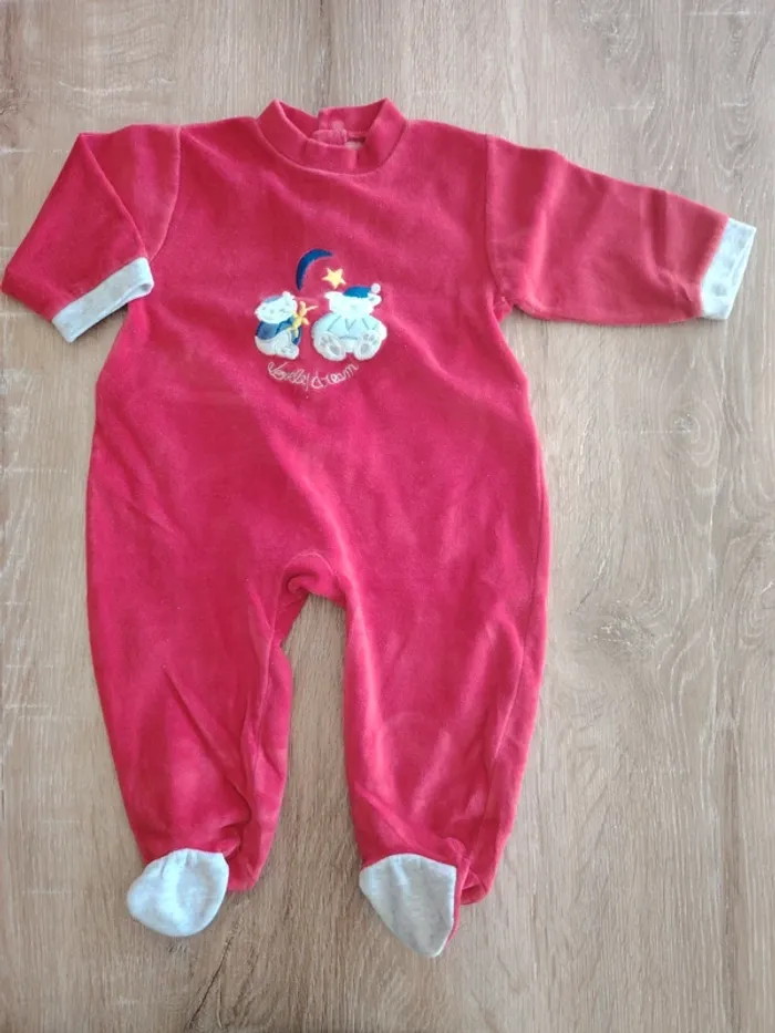 Pyjama velours 1 pièce