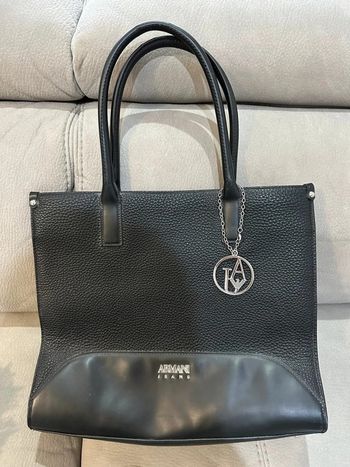 Sac à main femme armani jeans noir cuir
