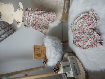 Magnifique ensemble été 2 pieces Sergent Major fleurie multicouleur tunique bretelle short bébé fill