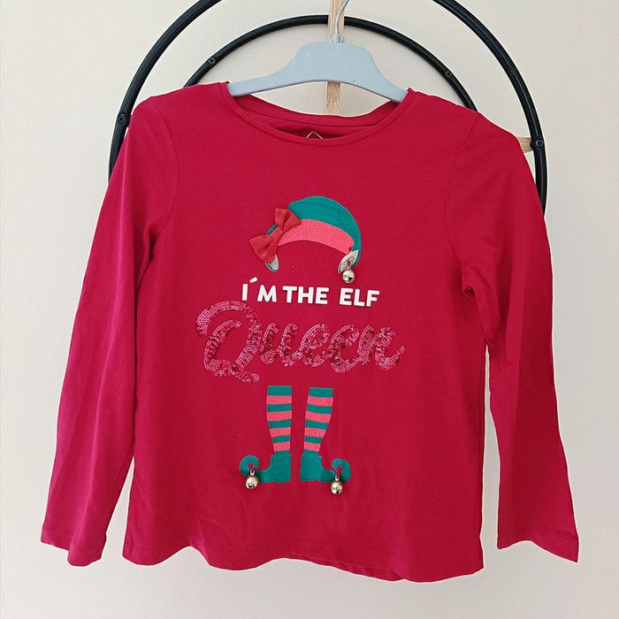 5-6 ans Teeshirt de Noël Tex avec clochette qui tinte dessus