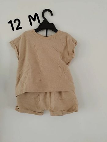 joli ensemble tee shirt short bébé garçon 12 mois