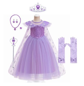 Déguisement robe Princesse Elsa violette et ces accessoires Taille 5-6ans