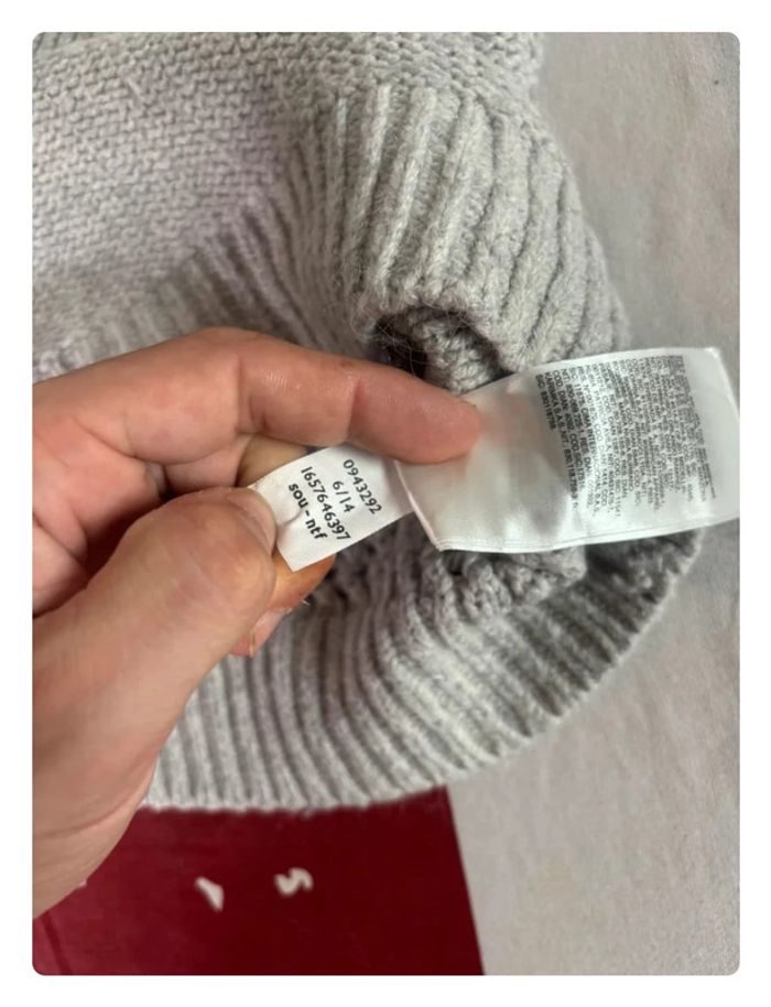 Pull Torsadé Tommy Hilfiger taille L gris motif broderie - photo numéro 16