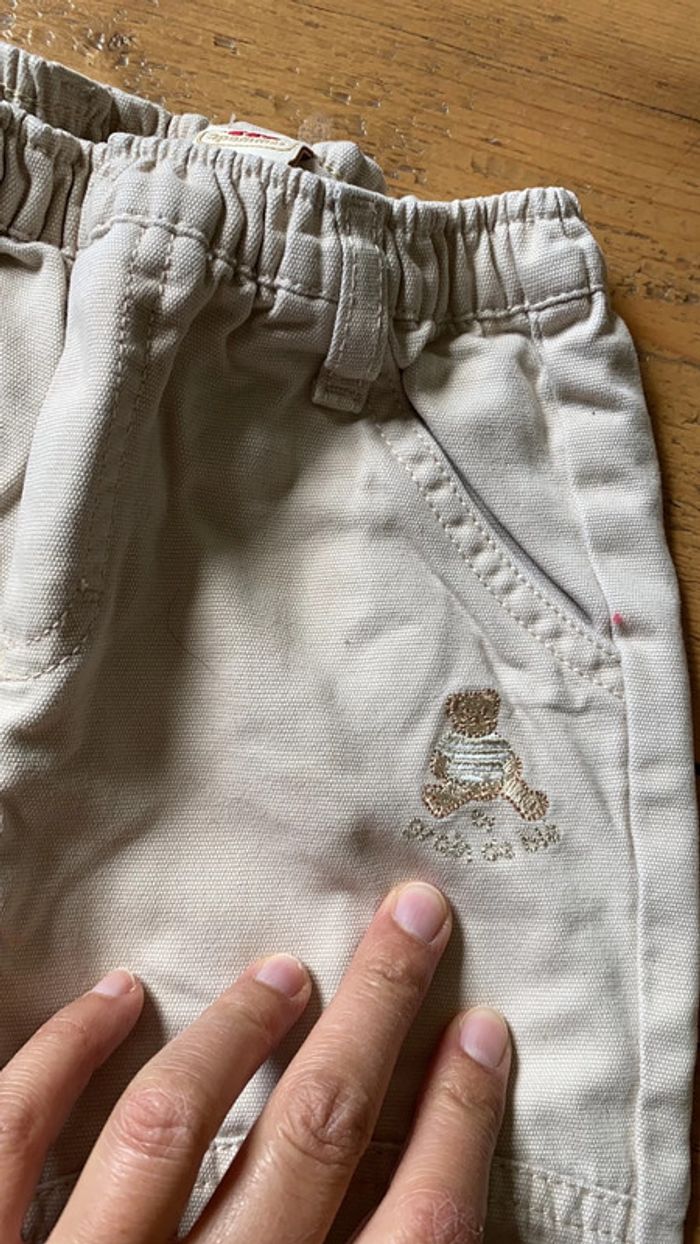 Pantalon beige 3 pommes 12 mois - photo numéro 2