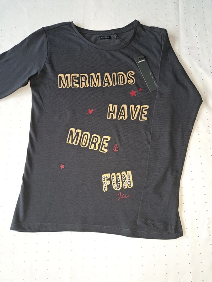 T-Shirt Manches Longues Neuf Etiqueté 29€ marque IKKS Taille 12 Ans - photo numéro 2