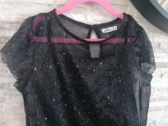 Robe paillettes porté 1seule fois gemo 10ans #10ans_krocaro - photo numéro 7