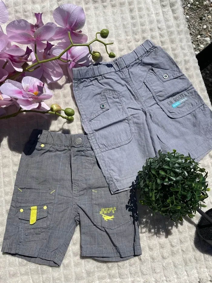 Lot 2 shorts garçon – 6 mois et 12 mois