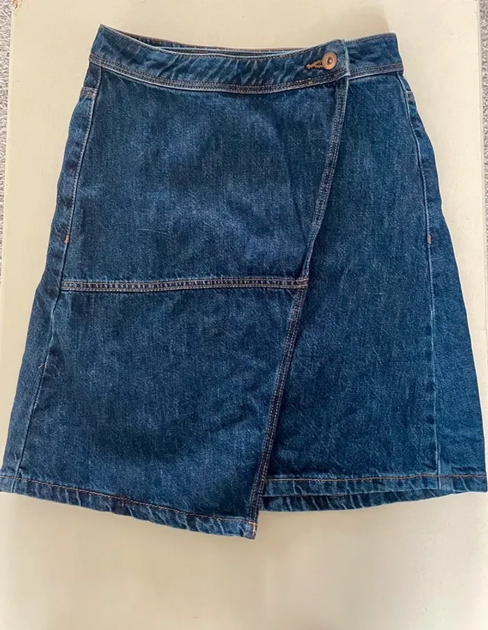 Jupe portefeuille jean bleu EDC