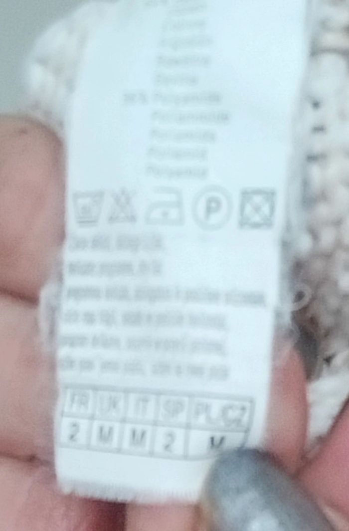 Pull crochet crème col V Camaïeu taille 38 - photo numéro 9