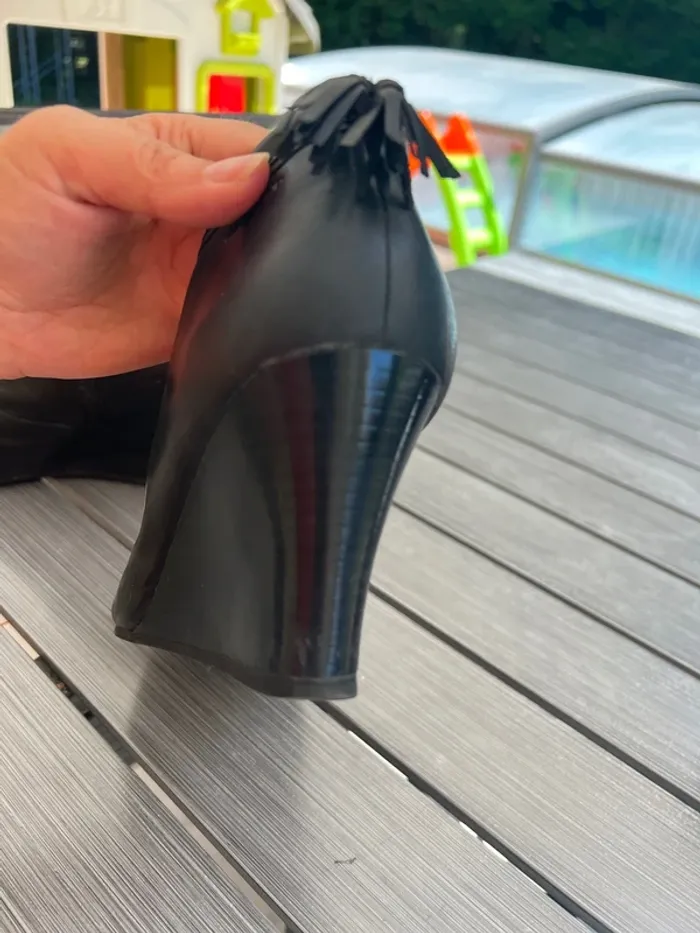 Bottines compensées cuir noir Vagabond - photo numéro 3