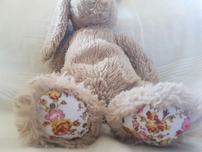 Peluche lapin  oreilles  fleuries - photo numéro 3