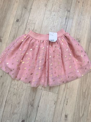 Jupe tulle rose à pois dorée 18/24 mois h&m