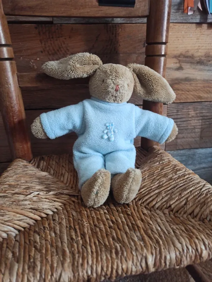 Peluche lapin trousselier tbe - photo numéro 2