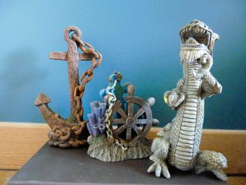 Decoration aquarium poisson dragon balinese ancre gouvernail lot TBE