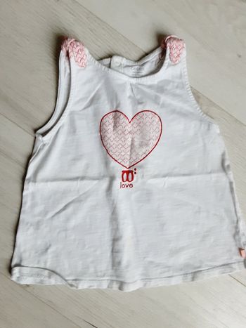 Vêtement fille tee-shirt débardeur Obaïbi cœur 3 ans