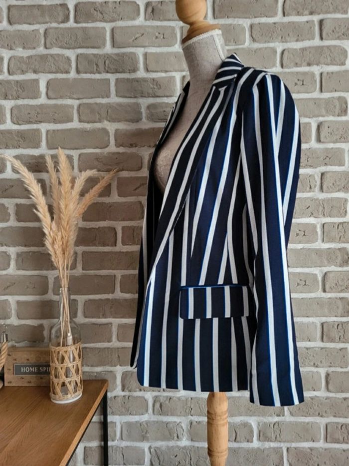 Blazer Only rayé bleu et blanc neuf XS 34 - photo numéro 10