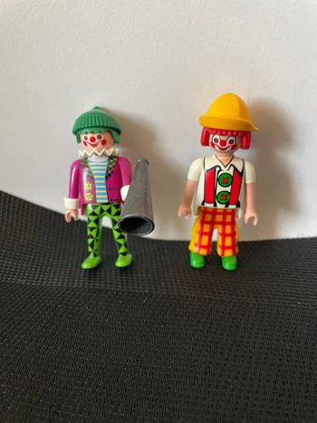 Playmobil lot 2 figurines clowns nez rouges cirque spectacle custom