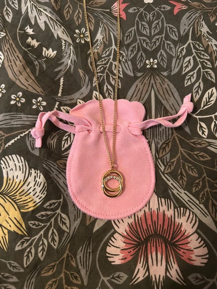 Collier pendentif anneaux en acier inoxydable