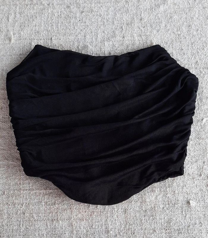 Bustier neuf noir drapé, XS