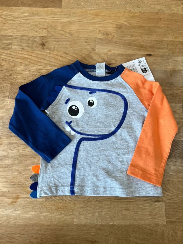 Tee shirt manche longue dinosaure