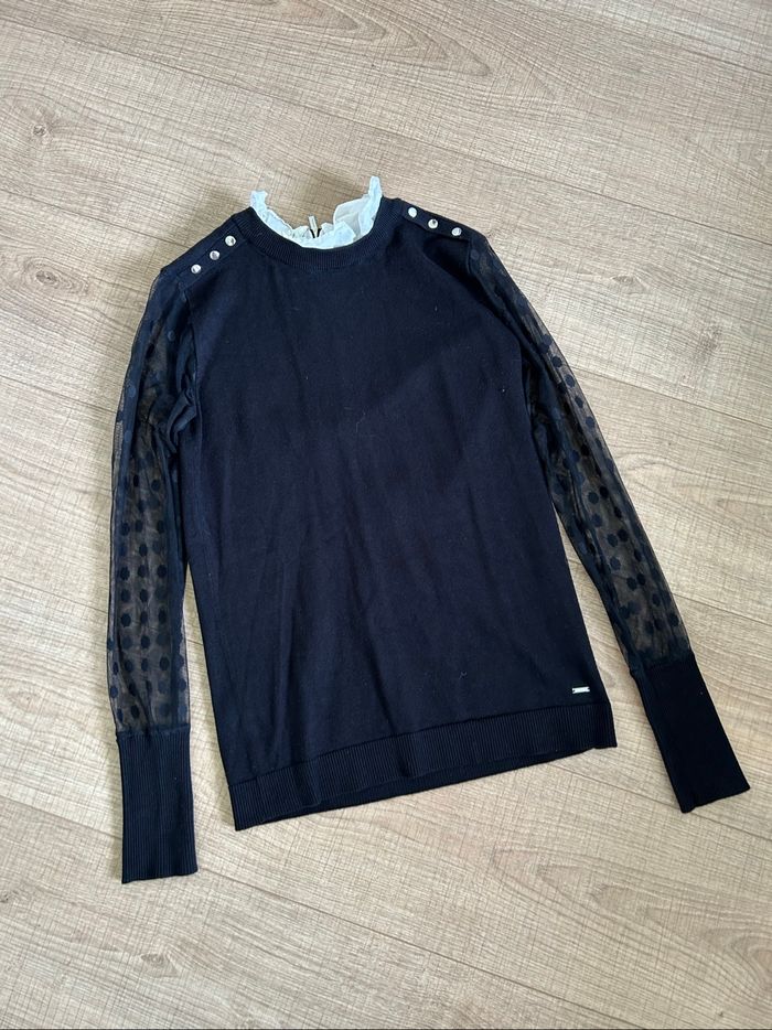 Pull noir et blanc à manches longues Morgan taille XS TBE - photo numéro 7