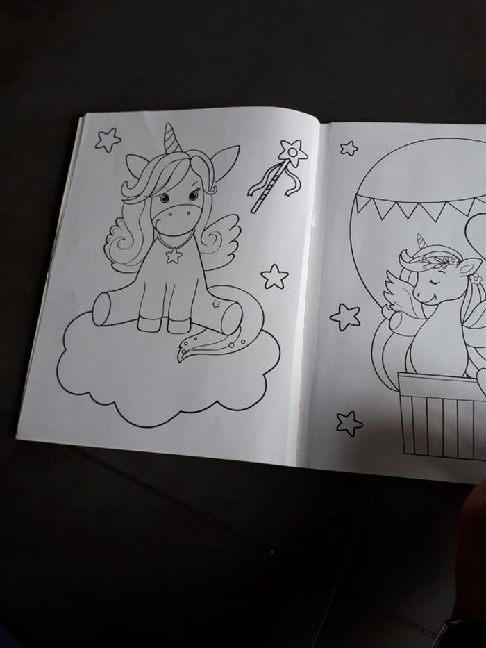 Coloriage avec crayons gras licorne neuf - photo numéro 3