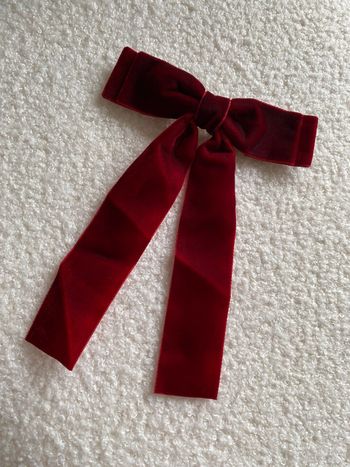 Pince cheveux noeud velours bordeaux