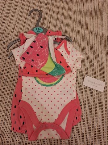 Ensemble naissance été pastèque 0-3 mois (62cm)