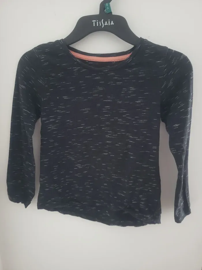 T-shirt à manches longues gris chiné Taille 8 ans