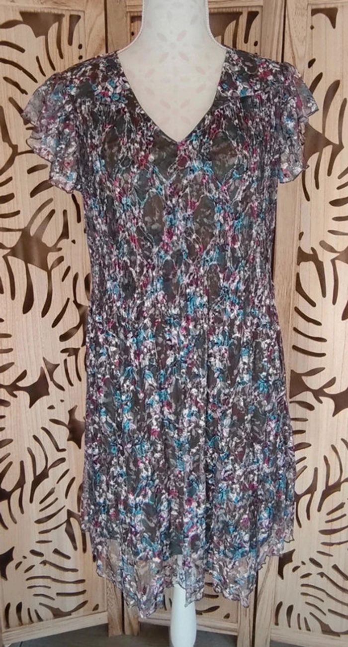 Robe vaporeuse en dentelle - Taille 40 - Effet plissé Riu - photo numéro 3