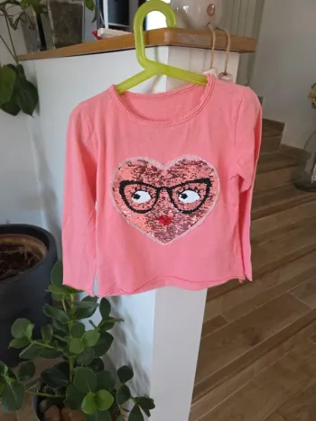 T-shirt manches longues motifs sequins Unikid 6 ans