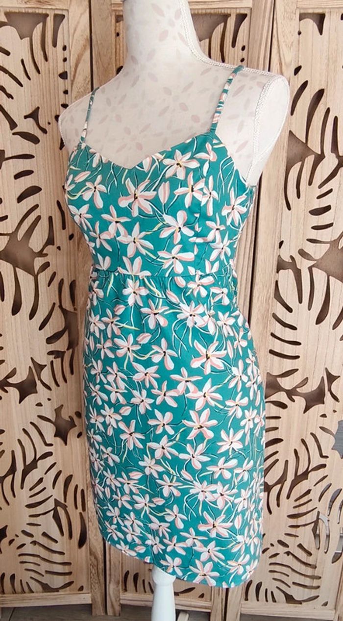 Robe fine bretelles imprimée fleurs Camaïeu - photo numéro 3