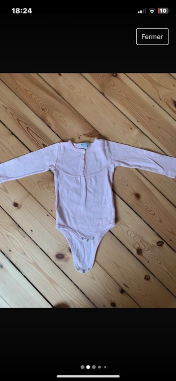 Body manches longues rose bébé