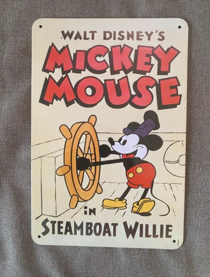 Plaque métallique Mickey Steamboat Willie