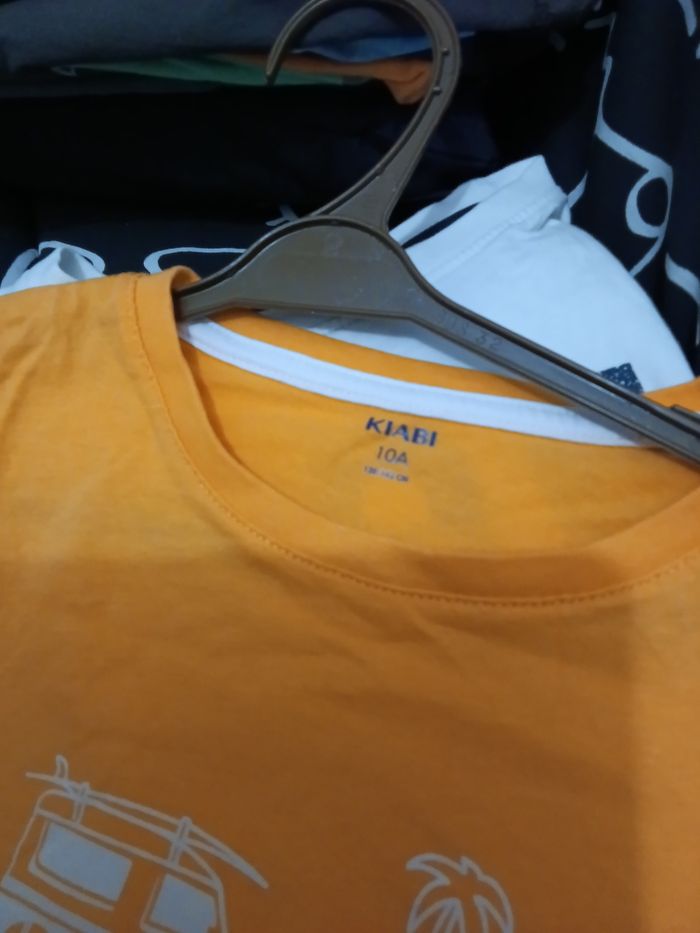 Tee-shirt Kiabi orange et blanc - photo numéro 3