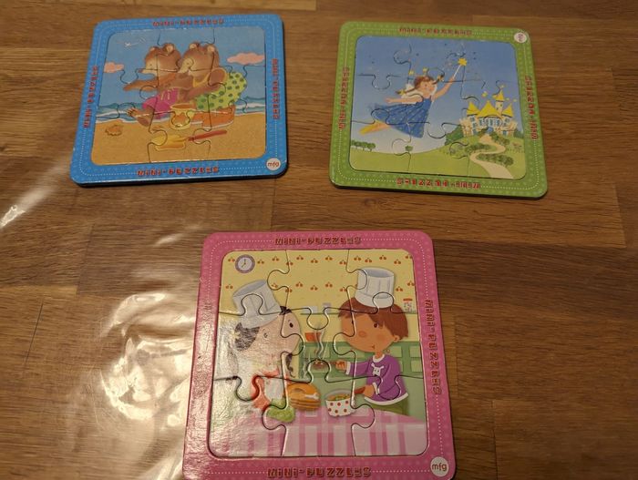 Lot de 3 mini puzzles 9 pièces - photo numéro 2