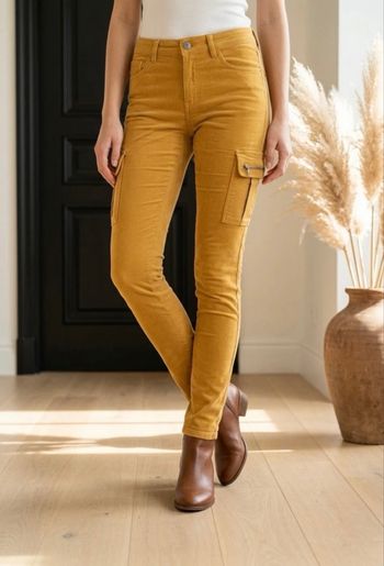 Pantalon cargo moutarde femme 