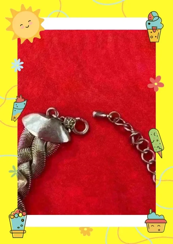 Bracelet argenté vert - photo numéro 3