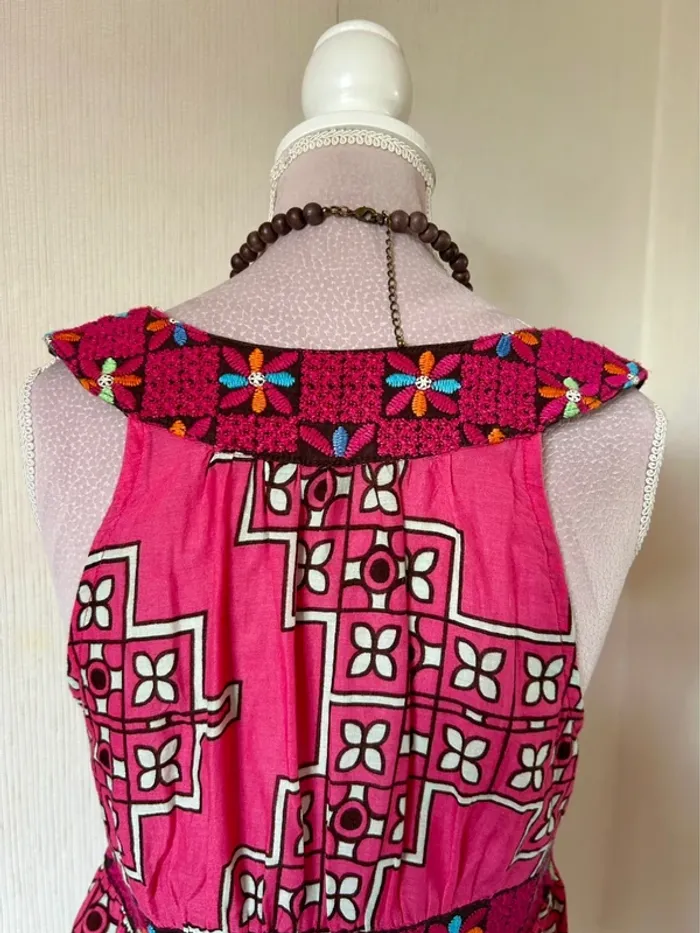 🌸🌿Blouse tunique made in India vintage 2000 H&M inspiration 70s Boho hippie style sleeveless tunic🌿🌺 - photo numéro 11