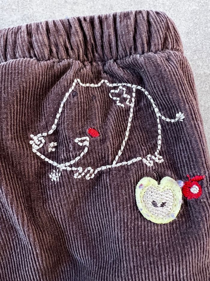 L'accompagner des petits : pantalon bébé en velours marron - photo numéro 8